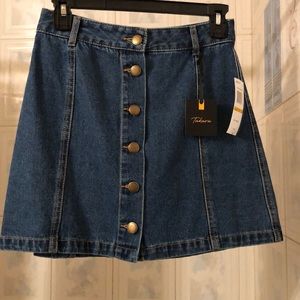 Jean Button Down Short Skirt